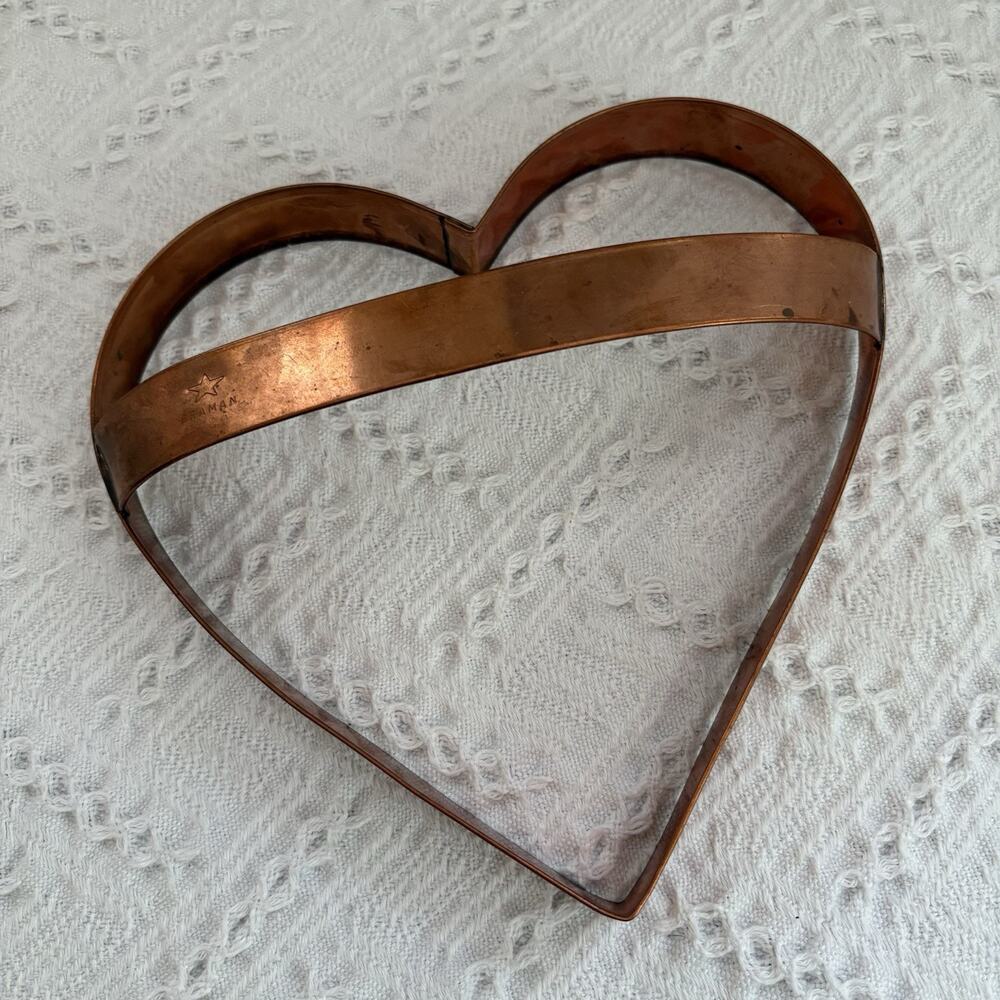 Vintage Braman Copper Cookie Cutter Extra Large 9" Heart